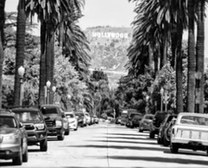 Los Angeles road scene.